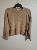 Madewell Cropped Sweater sz XS 25% Wool Oversized Tan Speckled Tight Knit - £14.34 GBP