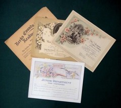 1929 antique LOT EPHEMERA~EUGENE GRETH west lawn pa 4 CERTIFICATES relig... - $47.03