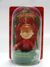 P EAN Uts Charlie Brown CLIP-ON Bobblehead Green Arch Christmas Tree Ornament - $12.88