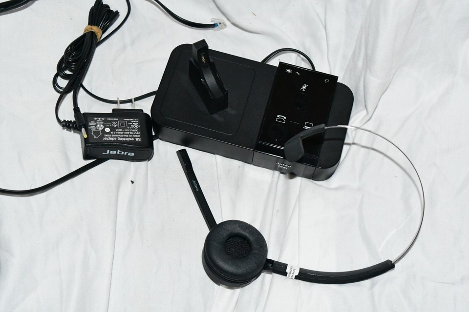 Jabra PRO 9400BS 9450 Duo Black Headset &amp; Base Station Wireless Phone w ... - $33.30