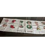 Vintage Wamsutta 6 Mice Mouse Christmas Ornaments Candy Cane Wreath Fabr... - $223.72 MXN
