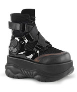 DEMONIA NEPTUNE-126 Men&#39;s Goth Punk Cyber 3&quot; Platform Black Ankle Boots ... - $124.95