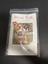 Snow Folk 6 Felt Christmas Ornament Kit Rachel Pellman Snowman Cat Dog Unused - $14.84