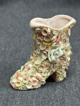 Rare Vintage Miniature Boot 2.5” Tall Covered With Sea Shells Like Coral... - $23.38