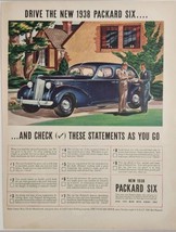 1938 Print Ad The New Packard Six 4-Door Blue Car Detroit,Michigan - £17.22 GBP