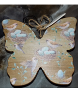 Quill to Paper Tabletop Stand Wood Decor Our Nest Printed Butterfly Deco... - $18.00