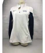 Nike Dri Fit Long Sleeve Shirt Womans Size M White Navy CSU Soccer KG RR37 - £15.64 GBP