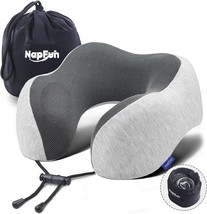 napfun Neck Pillow for Traveling, Upgraded Travel Neck Pillow Light Gray - $14.50