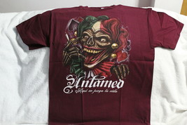 Joker Skull Skeleton Smoking Untamed Aqui Se Juega La Vida Burg T-SHIRT Shirt - £9.09 GBP