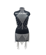 Medieval Chianmail Top and Skirt Body Jewelry Aluminium Chain Layers Sty... - $3,475.66 MXN