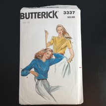 Butterick 3337 Misses' Blouses Long Short Sleeves Size 10 Bust 38 VTG OS UC - £7.04 GBP