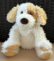 2004 Ty Silk B EAN Ie Buddy Diggs Plush Puppy Dog Ivory Gold Brown Curly Fur 13&quot; - £11.00 GBP