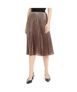Alfani Womens XL Copper Metallic Reflective Midi Skirt NWT AX22 - $60.49 CAD