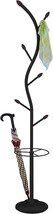 The Black Entryway Hall Tree Coat Rack, Hat Stand, And Umbrella Stand Is... - $55.97