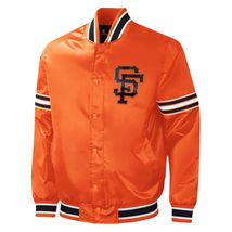San Francisco Giants MLB Baseball Bomber Varsity Letterman Jacket Orange Satin - £109.21 GBP