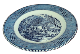 Currier Ives Royal China Blue Old Grist Mill Dinner Plate 10&quot; - £13.93 GBP