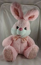 Dan Dee Pink Rabbit Plush Sits 16 Inch Polka Dots Stuffed Animal toy - £8.81 GBP