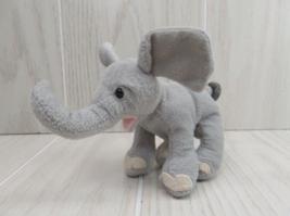 Russ Berrie Plush mini small elephant gray white felt toes pink mouth - £15.48 GBP