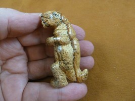 (Y-DIN-TY-717) Tan Jasper T-REX Tyrannosaurus Dinosaur Gemstone Carving Figurine - £14.01 GBP