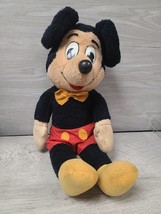 Vintage 1970's Mickey Mouse Walt Disney World Plush Plastic Nose Yellow Bow Tie - $8.00