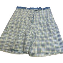 Mountain Lake Shorts Womens Size 12 Plaid Blue Yellow Green - £7.63 GBP