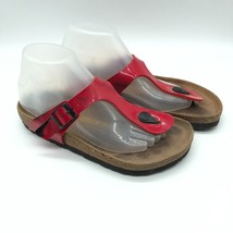 Birkenstock Womens Gizeh Sandals Thong Red Patent 37 US 6 - £30.98 GBP