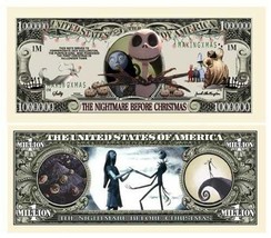 Nightmare Before Christmas 10 Pack Collectible Dollar Bills Funny Money Novelty - £7.34 GBP