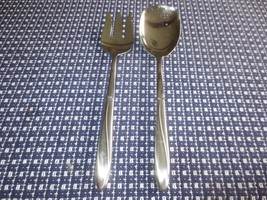 Vintage INTERNATIONAL STAINLESS Meat Fork &amp; Berry Serving Spoon Set - 11... - £7.81 GBP
