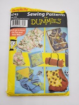Simplicity 4745 Fleece Pillow in a Quilt Blanket Sewing for Dummies UnCut - £6.19 GBP