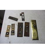 Lot of Antique door lock plate PIECES PARTS RESTORE - £27.05 GBP