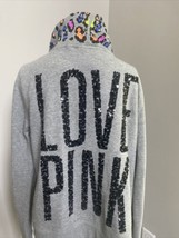 Victorias Secret PINK Bling Leopard Pink Hood Hoodie RARE-Small - £30.89 GBP