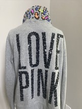 Victorias Secret PINK Bling Leopard Pink Hood Hoodie RARE-Small - £31.25 GBP