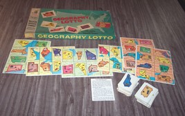 Vintage 1956 GEOGRAPHY LOTTO Game BY Milton Bradley Learning Complete - £14.41 GBP
