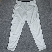 Under Armour Baseball Pants Mens XL 35x29 Gray Tapered Fit Stretch UA Hi... - $14.10