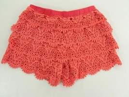 Miss Me Orange Crochet Knit Tiered Short Shorts Womens Size Small - £27.96 GBP