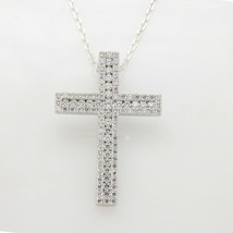 1.75CTW  Round Lab Created Diamond 14k White Gold Plated Cross Pendant - $95.45
