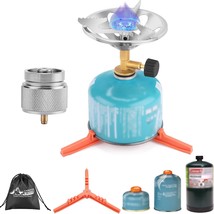 Portable Camp Stove Burner, 2 In 1 Camp Stove With 1 Lb Propane Adapter ... - £26.65 GBP