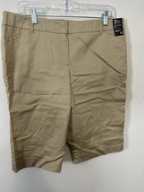 New York And Company 7th Avenue Tan Slim Leg Bermuda Shorts Size 10 - £19.32 GBP