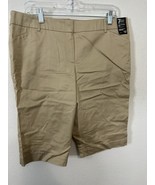 New York And Company 7th Avenue Tan Slim Leg Bermuda Shorts Size 10 - $24.99