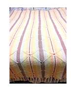 Crochet Vintage Handmade Afghan 48&quot;x68&quot; Pastel Peach Tan Yellow White Fr... - $339.99 MXN