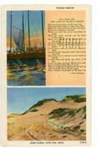 Massachusetts Cape Cod Sand Dunes Vintage Postcard 1952 Postmark w/ US Stamps - £16.96 GBP