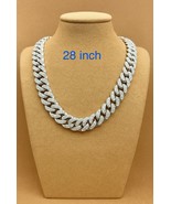 28 Inch Cuban Link Chain 18K White Gold Plated 14mm For Men And Women - €34,07 EUR