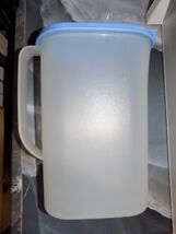 Vintage Tupperware SlimLine Sheer 2 QT Pitcher #2009C-1 W/ Blue Lid 2010B-2 - $20.00