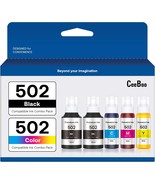 Refill Ink Bottle Replacement for Epson 502 2 Black Cyan Magenta Yellow ... - £53.40 GBP