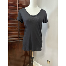 Caslon Womens Cotton Modal T-Shirt Black Short Sleeve Scoop Neck XS New - £9.00 GBP