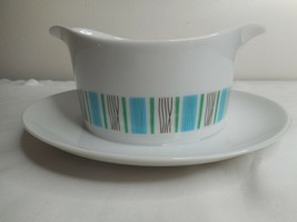 Vintage MCM 1960s Harmony House Scandia pattern Gravy Boat / Saucer - $14.80