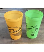 Set If 2 Vintage 1991 McDonald&#39;s Cup Neon Orange &amp; Green Plastic 32 Oz. - $281.36 MXN