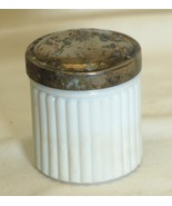 Langlois Boston Art Deco Milk Glass Vanity Powder Trinket Box Jar - $19.79