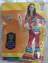 &quot;Groovy Girl&quot; 3 piece costume Child Size M (8-10) Headband Shirt Pants NEW - £19.97 GBP