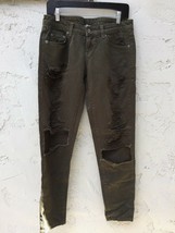 NWT $228 CARMAR Boyfriend Fit Olive Green Ripped Jean Sz 26 CAR MAR LF - £42.81 GBP